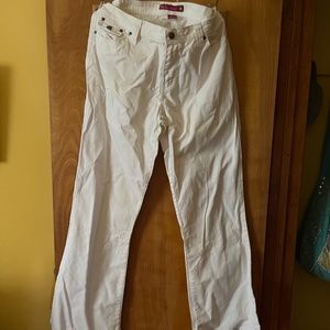 White flare jeans